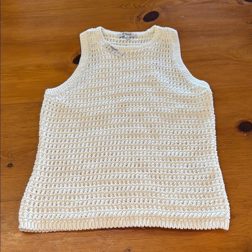 Cream Crochet Knit Tank NWT - Picture 8 of 13